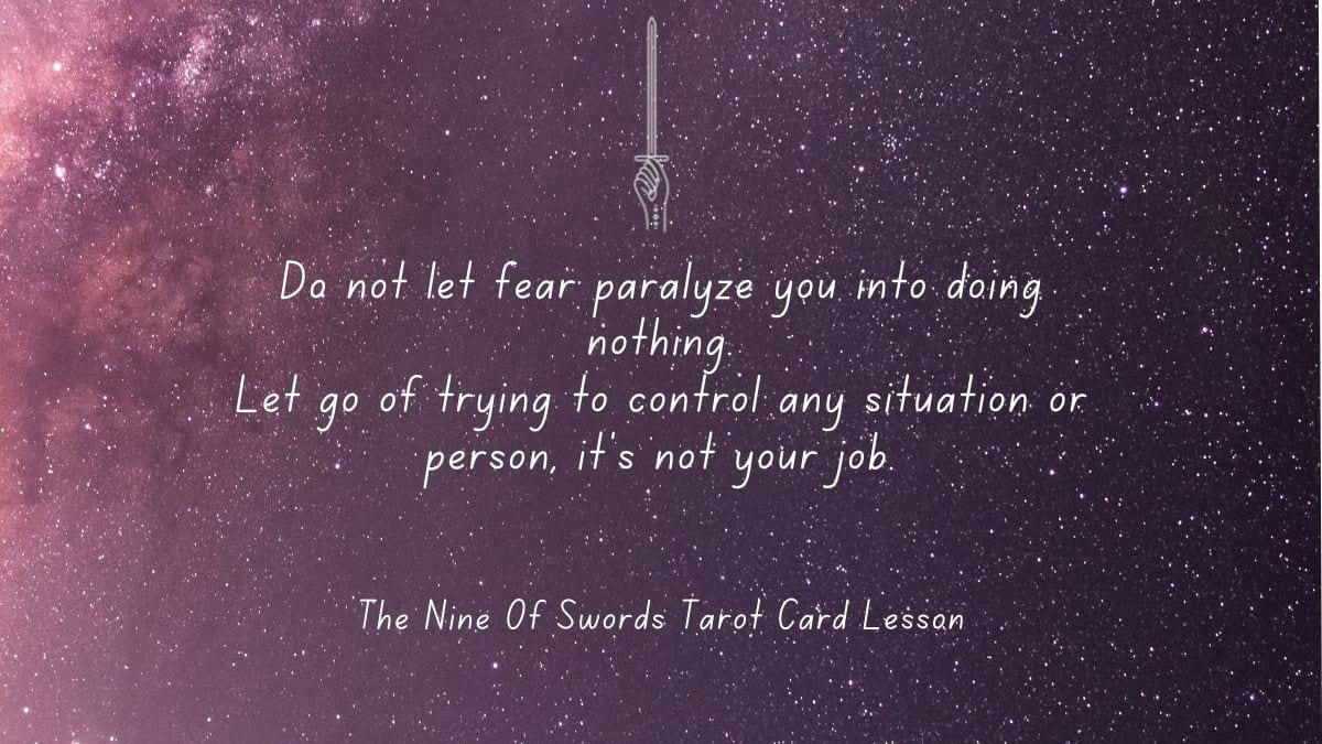 Advice From The Nine Of Swords Tarot Card