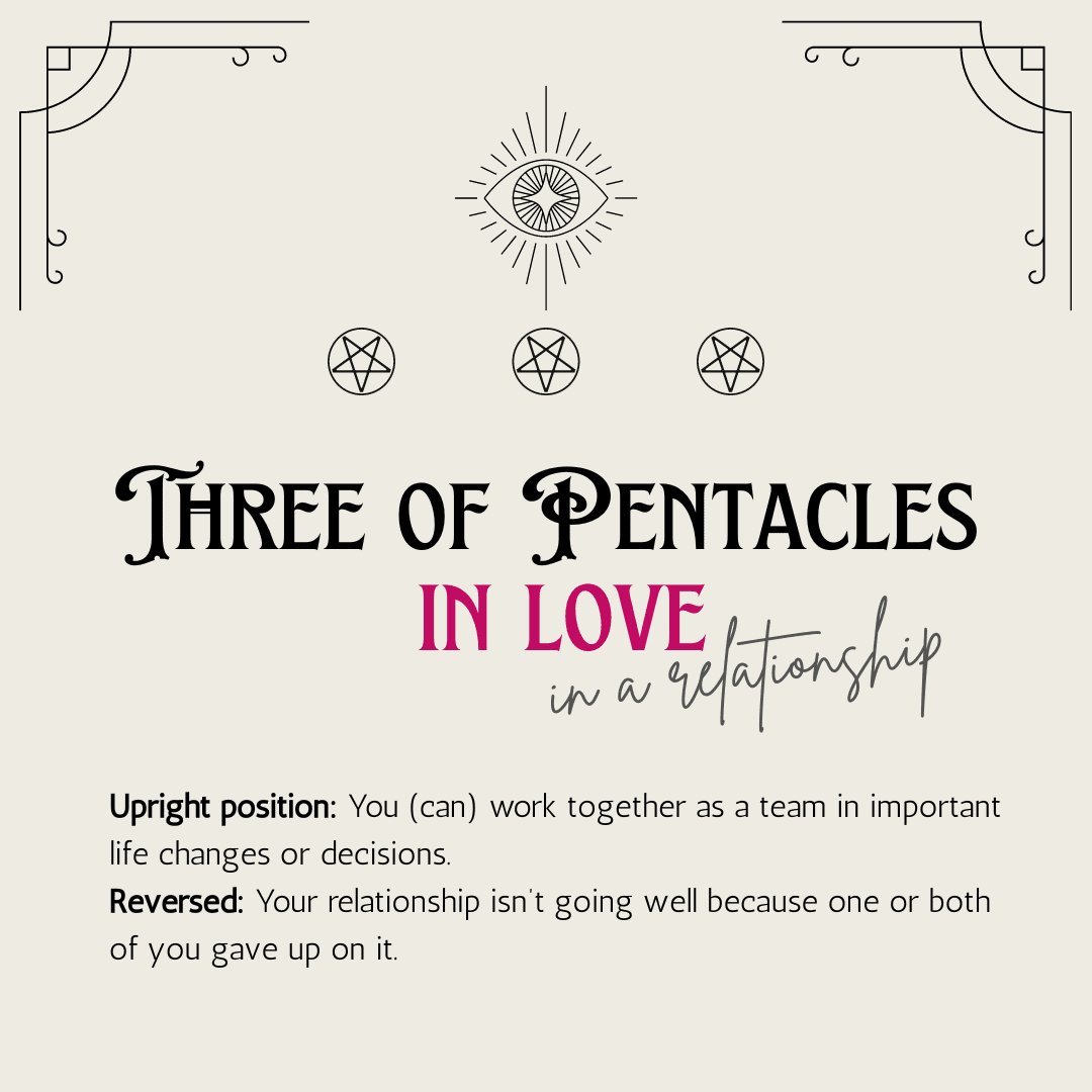 three of pentacles meaning - in love for women in relationships