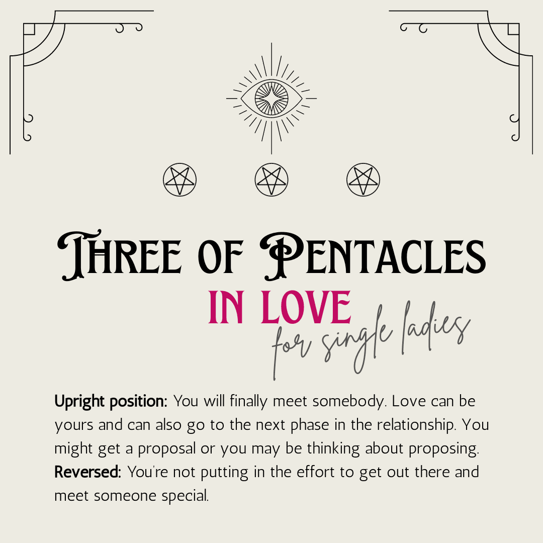 three of pentacles meaning - in love for single ladies